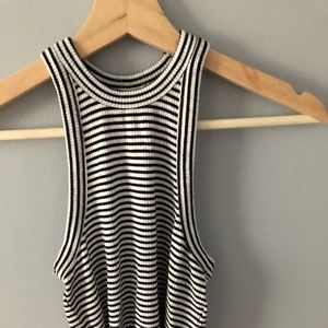 black and white stripped crop top